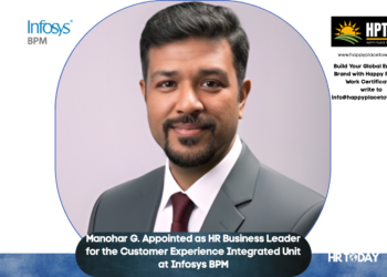 Manohar G. Appointed as HR Business Leader for the Customer Experience Integrated Unit at Infosys BPM
