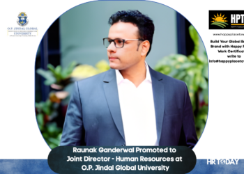 Raunak Ganderwal Promoted to Joint Director - Human Resources at O.P. Jindal Global University