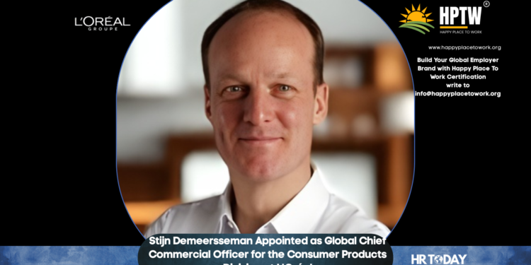 Stijn Demeersseman Appointed as Global Chief Commercial Officer for the Consumer Products Division at L'Oréal