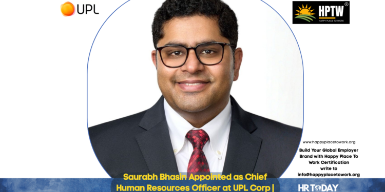 Saurabh Bhasin Appointed as Chief Human Resources Officer at UPL Corp | Agri Solutions