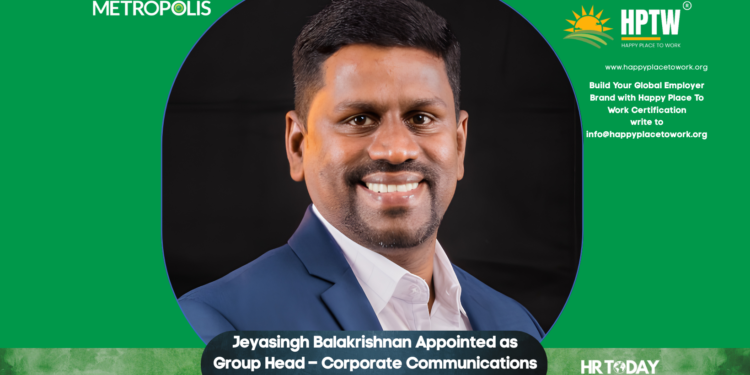 Jeyasingh Balakrishnan Appointed as Group Head – Corporate Communications and CSR at Metropolis Healthcare