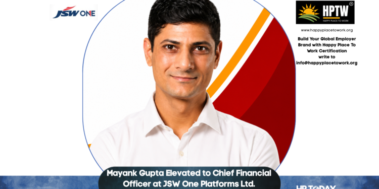 Mayank Gupta Elevated to Chief Financial Officer at JSW One Platforms Ltd.