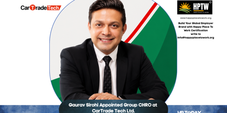 Gaurav Sirohi Appointed Group CHRO at CarTrade Tech Ltd.