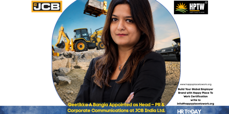 Geetikka A Bangia Appointed as Head – PR & Corporate Communications at JCB India Ltd.