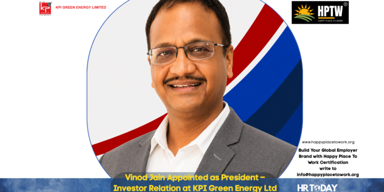 Vinod Jain Appointed as President – Investor Relation at KPI Green Energy Ltd