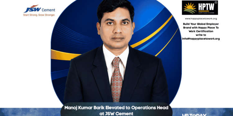 Manoj Kumar Barik Elevated to Operations Head at JSW Cement
