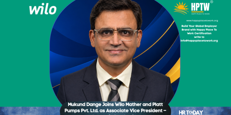 Mukund Dange Joins Wilo Mather and Platt Pumps Pvt. Ltd. as Associate Vice President – Strategic Purchasing
