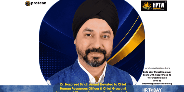 Dr. Harpreet Singh Anand Elevated to Chief Human Resources Officer & Chief Growth & Marketing Officer at Protean eGov Technologies