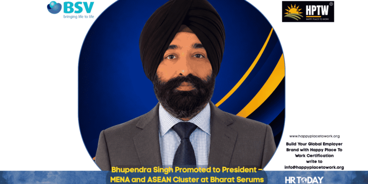 Bhupendra Singh Promoted to President – MENA and ASEAN Cluster at Bharat Serums and Vaccines Limited
