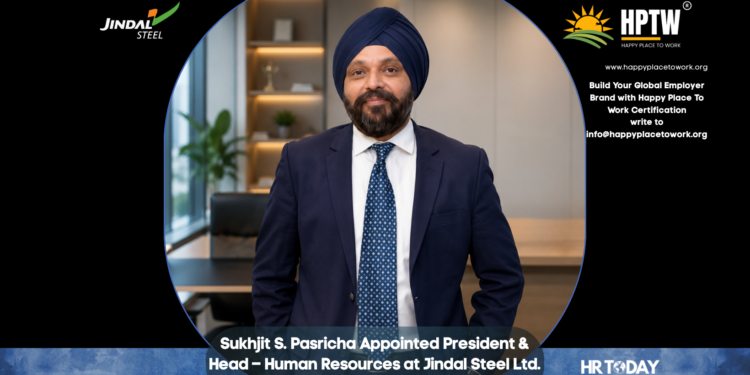 Sukhjit S. Pasricha Appointed President & Head – Human Resources at Jindal Steel Ltd.