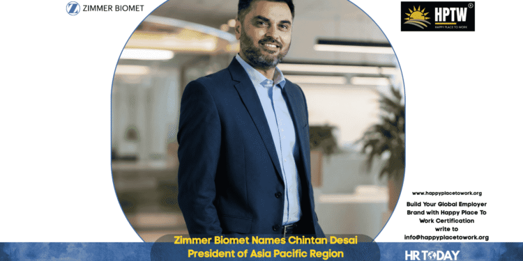 Zimmer Biomet Names Chintan Desai President of Asia Pacific Region