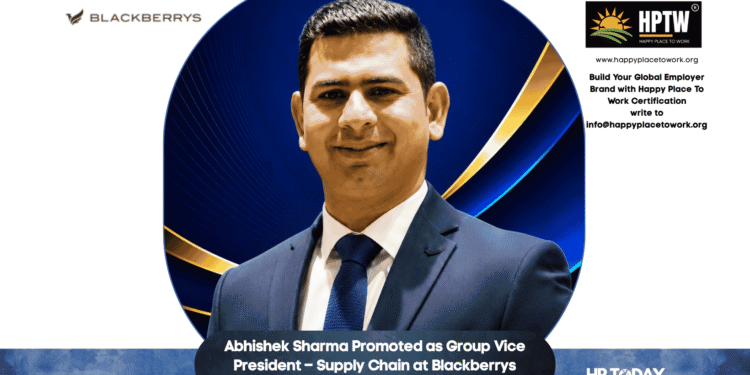 Abhishek Sharma Promoted as Group Vice President – Supply Chain at Blackberrys Menswear