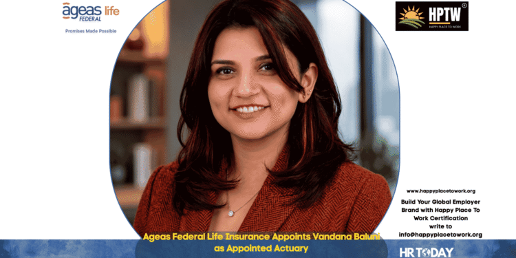 Ageas Federal Life Insurance Appoints Vandana Baluni as Appointed Actuary