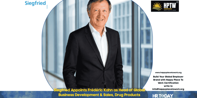 Siegfried Appoints Frédéric Kahn as Head of Global Business Development & Sales, Drug Products